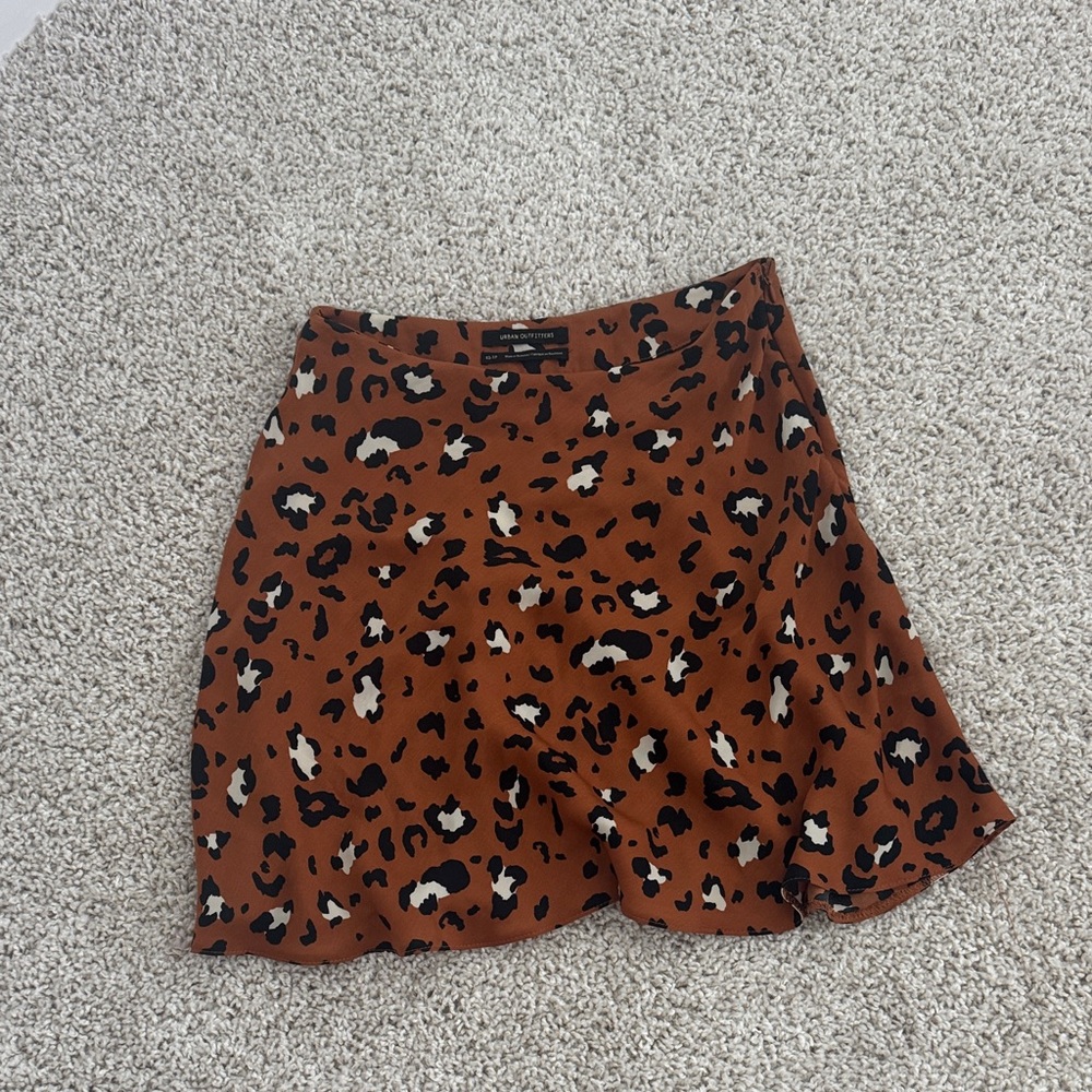 Urban Outfitters Brown Leopard Mini Skirt